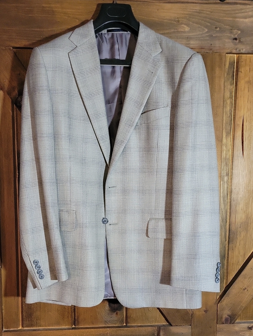 Joseph Abboud Light Tan Glen Plaid Sport Coat